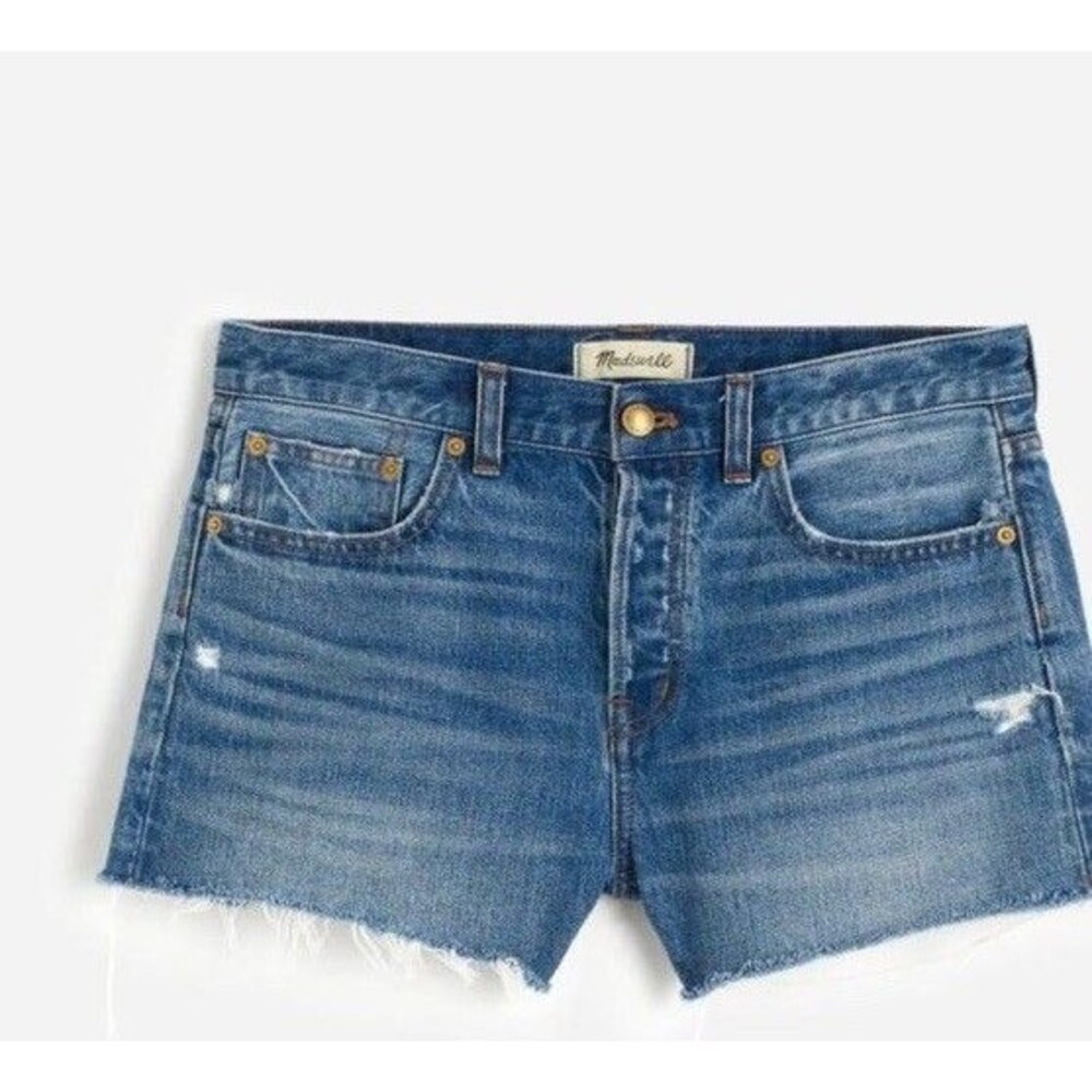 MADEWELL Women’s The Brynn Short Burleson Wash Blue Jean Denim Sz 28 BNWT - Picture 2 of 16